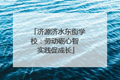 济源济水东街学校：劳动砺心智 实践促成长