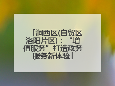 涧西区(自贸区洛阳片区)：“增值服务”打造政务服务新体验