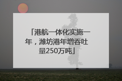 港航一体化实施一年，潍坊港年增吞吐量250万吨
