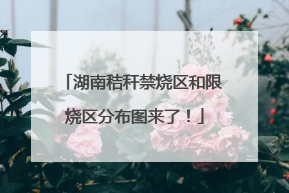 湖南秸秆禁烧区和限烧区分布图来了！