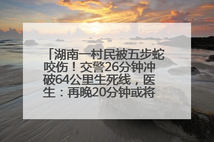 湖南一村民被五步蛇咬伤！交警26分钟冲破64公里生死线，医生：再晚20分钟或将呼吸肌麻痹