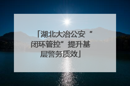 湖北大冶公安“闭环管控”提升基层警务质效