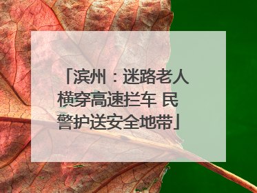 滨州：迷路老人横穿高速拦车 民警护送安全地带