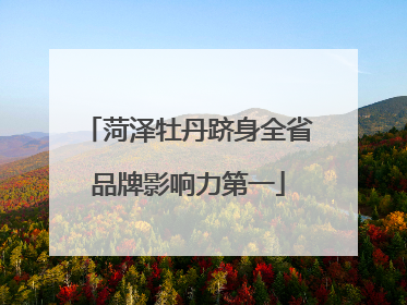 菏泽牡丹跻身全省品牌影响力第一
