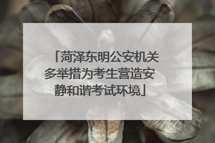 菏泽东明公安机关多举措为考生营造安静和谐考试环境
