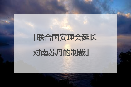 联合国安理会延长对南苏丹的制裁