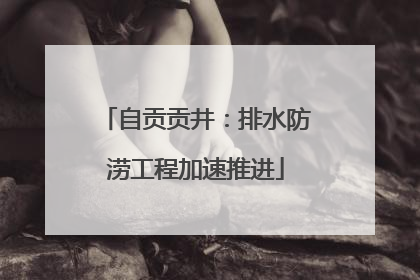 自贡贡井：排水防涝工程加速推进