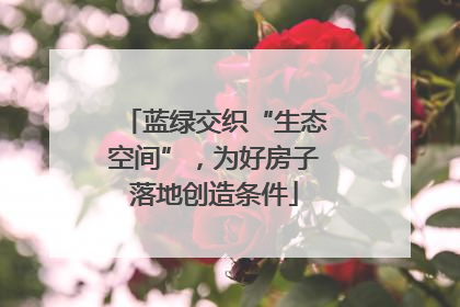 蓝绿交织“生态空间”，为好房子落地创造条件