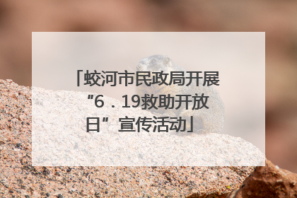 蛟河市民政局开展“6．19救助开放日”宣传活动