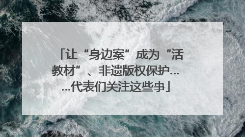 让“身边案”成为“活教材”、非遗版权保护……代表们关注这些事