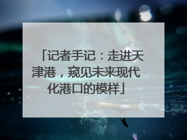 记者手记：走进天津港，窥见未来现代化港口的模样