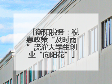 衡阳税务：税惠政策“及时雨”浇灌大学生创业“向阳花”