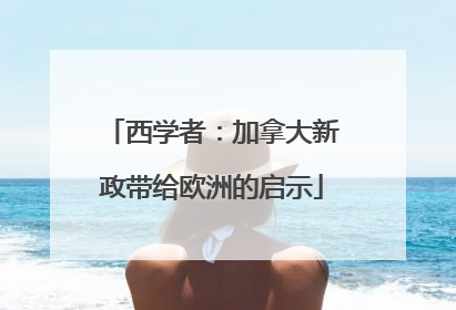 西学者：加拿大新政带给欧洲的启示