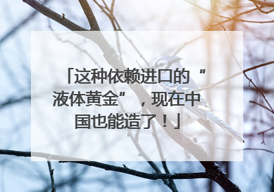 这种依赖进口的“液体黄金”，现在中国也能造了！