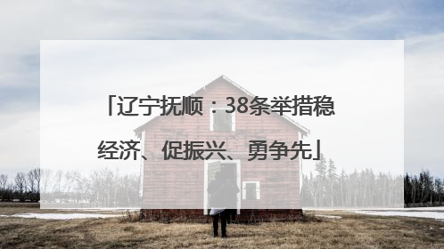 辽宁抚顺：38条举措稳经济、促振兴、勇争先