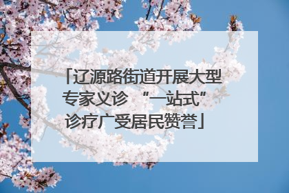 辽源路街道开展大型专家义诊 “一站式”诊疗广受居民赞誉