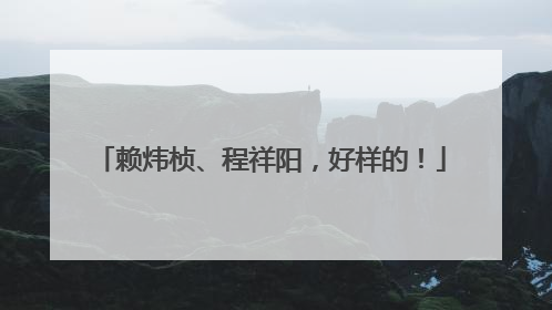 赖炜桢、程祥阳，好样的！