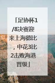 足协杯1/8决赛迎来上海德比，申花3比2击败海港晋级