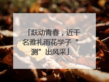 跃动青春，近千名雅礼雨花学子“测”出风采