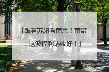 跟着苏超看南京！南哥：这波福利请收好！