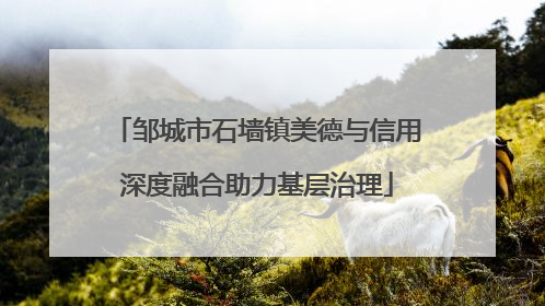 邹城市石墙镇美德与信用深度融合助力基层治理