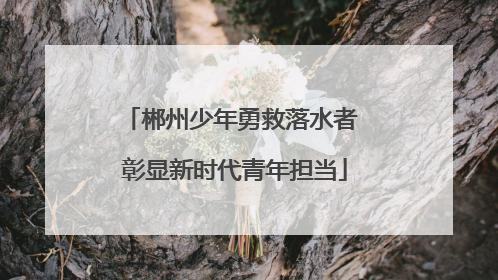 郴州少年勇救落水者 彰显新时代青年担当