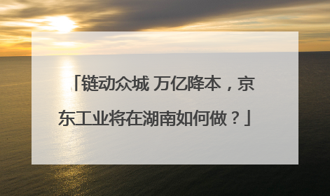 链动众城 万亿降本，京东工业将在湖南如何做？