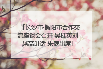 长沙市·衡阳市合作交流座谈会召开 吴桂英刘越高讲话 朱健出席