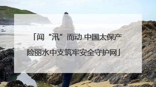 闻“汛”而动 中国太保产险丽水中支筑牢安全守护网