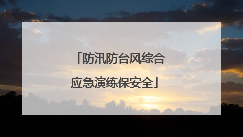 防汛防台风综合应急演练保安全