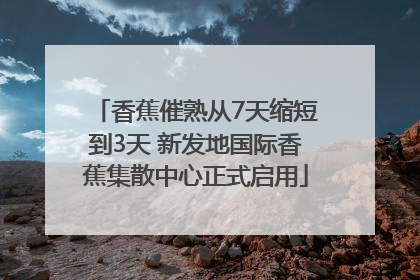 香蕉催熟从7天缩短到3天 新发地国际香蕉集散中心正式启用