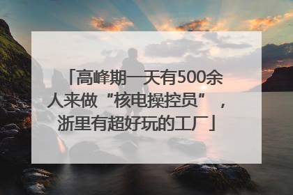 高峰期一天有500余人来做“核电操控员”，浙里有超好玩的工厂