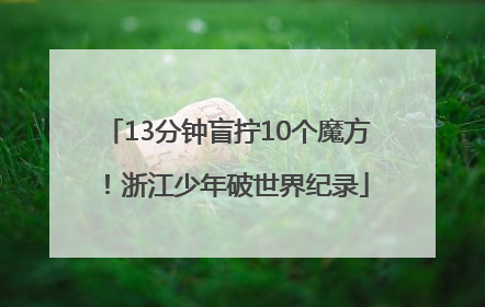 13分钟盲拧10个魔方！浙江少年破世界纪录