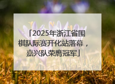 2025年浙江省围棋队际赛开化站落幕，嘉兴队荣膺冠军