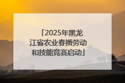 2025年黑龙江省农业春播劳动和技能竞赛启动
