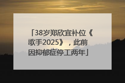 38岁郑欣宜补位《歌手2025》，此前因抑郁症停工两年