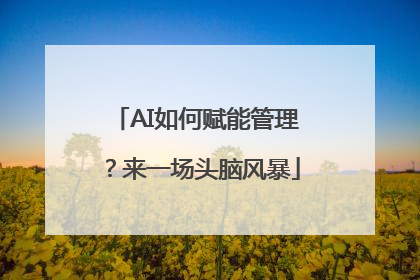 AI如何赋能管理？来一场头脑风暴