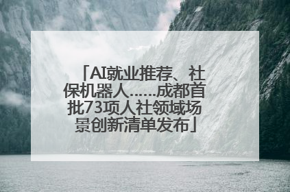 AI就业推荐、社保机器人……成都首批73项人社领域场景创新清单发布